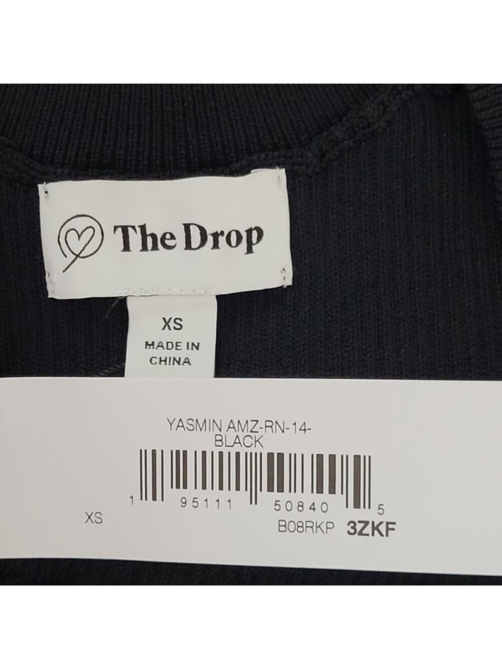 The Drop Yasmin Black Ribbed Knit Tank Midi Dress Womens Size XS NWT - Picture 5 of 7